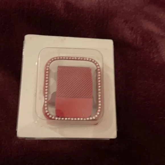 New red metal Apple Watch cover and band 44mm - Picture 1 of 3